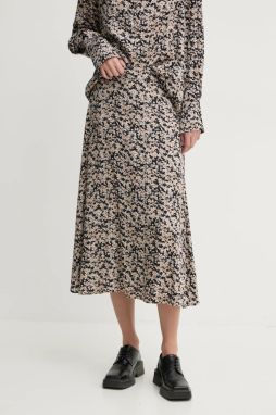 Sukňa Bruuns Bazaar čierna farba, midi, áčkový strih, BBW4311