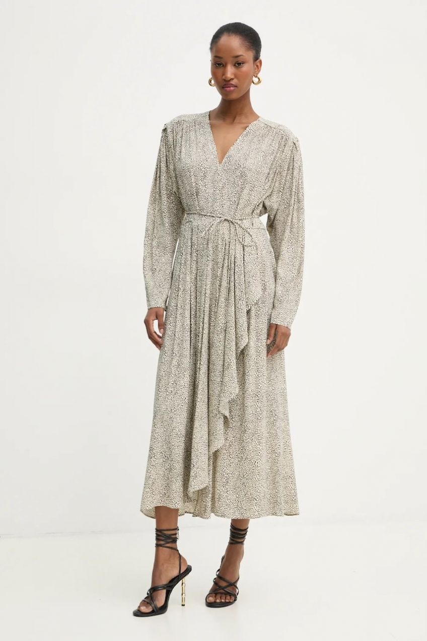Šaty Twinset béžová farba, midi, áčkový strih, 251TP2750