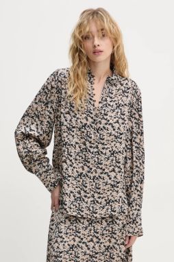 Blúzka Bruuns Bazaar dámska, čierna farba, vzorovaná, BBW4309