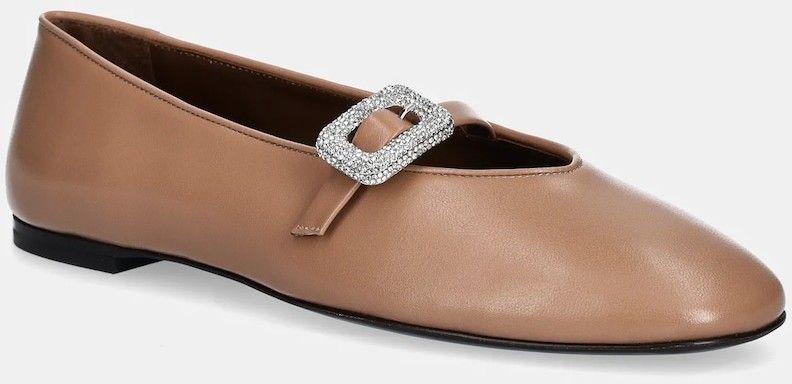 Kožené balerínky Giuseppe Zanotti Amanda béžová farba, E560012.002
