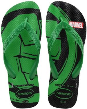 Šľapky Havaianas TOP MARVEL pánske, zelená farba, 4146953-5579
