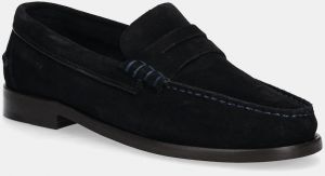 Semišové mokasíny Tommy Hilfiger CLASSIC HILFIGER SUEDE LOAFER pánske, tmavomodrá farba, FM0FM05363