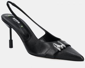 Kožené lodičky MSGM čierna farba, 3841MDS834