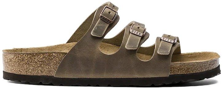 Kožené šľapky Birkenstock Florida SFB dámske, zelená farba, 1011432