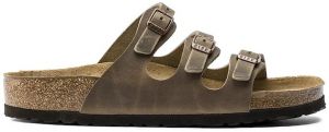 Kožené šľapky Birkenstock Florida SFB dámske, zelená farba, 1011432