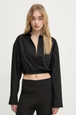 Blúzka Moschino Jeans dámska, čierna farba, jednofarebná, 0208 3227