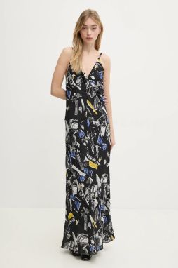Šaty Moschino Jeans čierna farba, maxi, priliehavá, 0464 3243