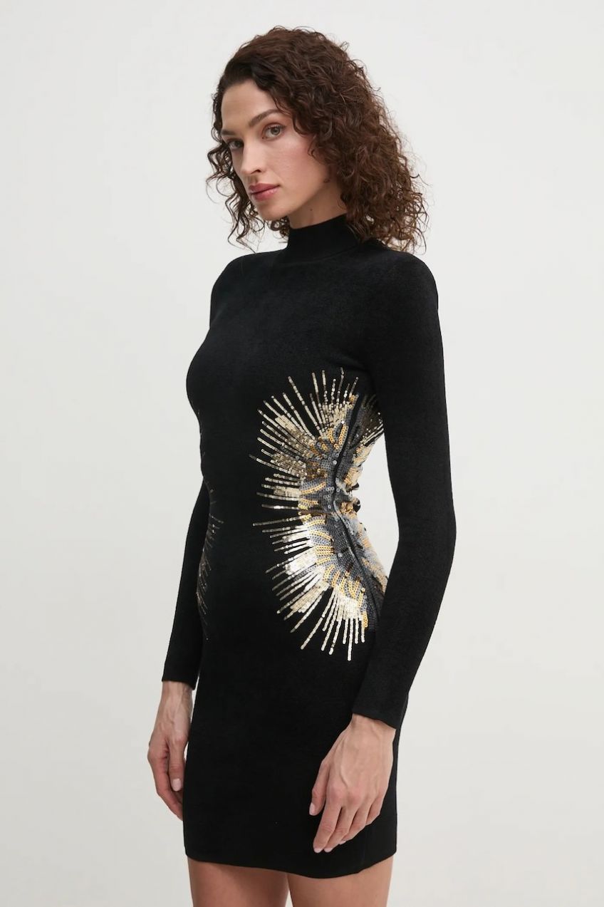 Šaty Marciano Guess SPARKLER čierna farba, mini, priliehavé, 5RGK67 5806Z