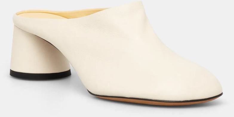 Kožené šľapky Proenza Schouler Glove dámske, béžová farba, na podpätku, SH251033A