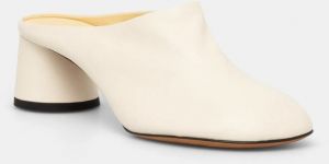 Kožené šľapky Proenza Schouler Glove dámske, béžová farba, na podpätku, SH251033A