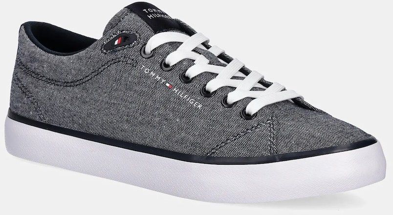Tenisky Tommy Hilfiger TH HI VULC LOW CORE CHAMBRAY pánske, tmavomodrá farba, FM0FM05389