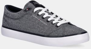 Tenisky Tommy Hilfiger TH HI VULC LOW CORE CHAMBRAY pánske, tmavomodrá farba, FM0FM05389