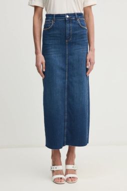 Rifľová sukňa Liu Jo maxi, rovný strih, UA5182 D4811