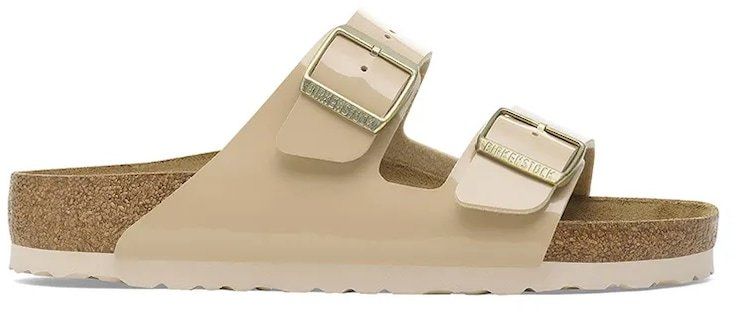 Šľapky Birkenstock Arizona Patent dámske, béžová farba, 1013069