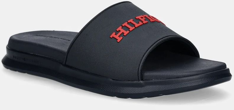 Šľapky Tommy Hilfiger DUAL DENSITY HILFIGER POOL SLIDE pánske, tmavomodrá farba, FM0FM05430