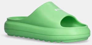 Šľapky MSGM dámske, zelená farba, na platforme, 3841MDS206