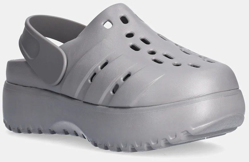 Šlapky adidas Adilette Clog Platform dámske, šedá farba, na platforme, JQ9879