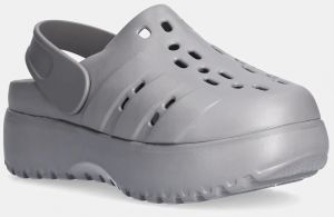 Šlapky adidas Adilette Clog Platform dámske, šedá farba, na platforme, JQ9879