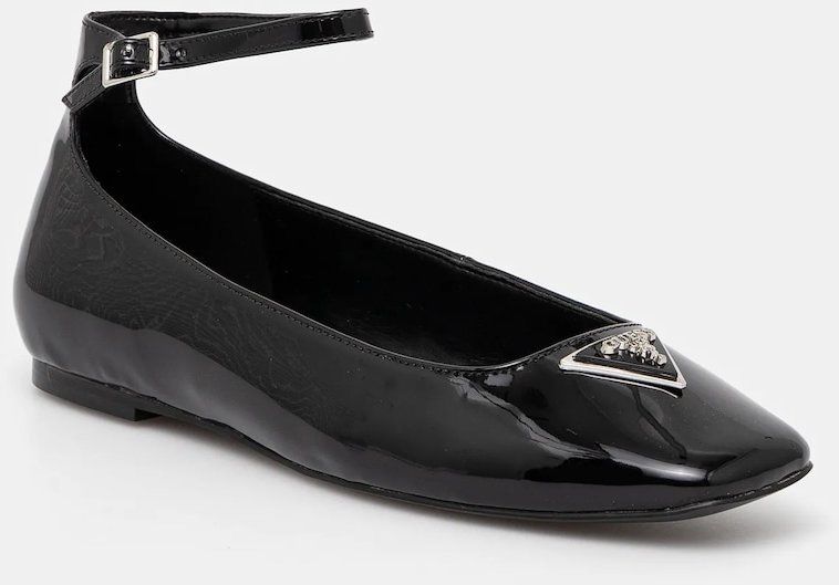 Baleríny Guess LEVVIS čierna farba, FLPLVV PAT02