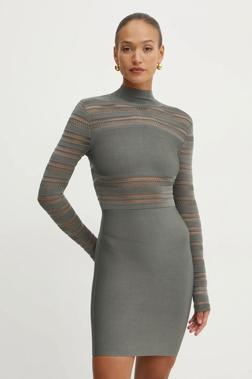 Šaty Marciano Guess DANI zelená farba, mini, priliehavé, 5RGK59 5855Z