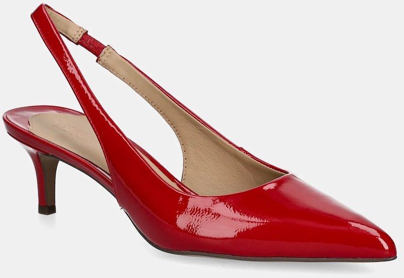 Kožené lodičky Lauren Ralph Lauren Lolah II červená farba, 802959210002