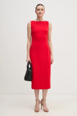 Šaty Calvin Klein červená farba, midi, priliehavé, K20K208140