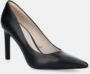 Kožené lodičky Calvin Klein HEEL PUMP 90 - LTH čierna farba, HW0HW02336