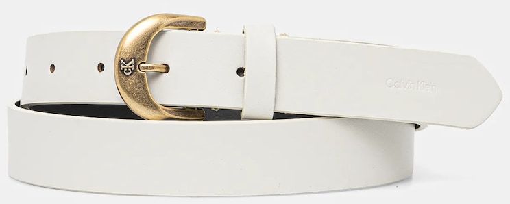 Kožený opasok Calvin Klein Jeans dámsky, béžová farba, LV04K7009G