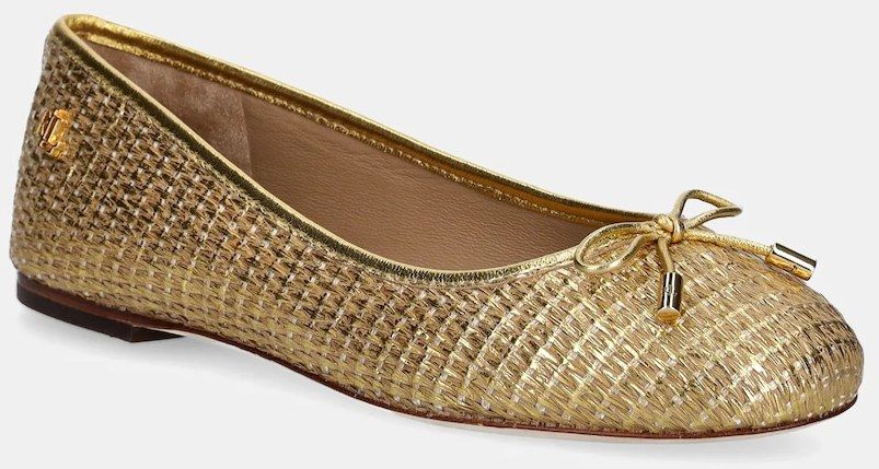Baleríny Lauren Ralph Lauren Jayna zlatá farba, 802956767001