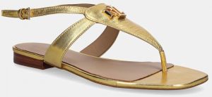 Kožené sandále Lauren Ralph Lauren Everley dámske, zlatá farba, 802959147001