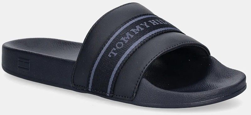 Šľapky Tommy Hilfiger HILFIGER POOLSIDE WITH WEBBING dámske, tmavomodrá farba, FW0FW08529