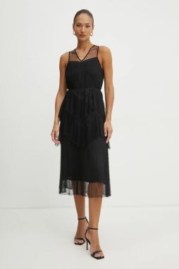 Šaty Twinset čierna farba, midi, áčkový strih, 251TP2511