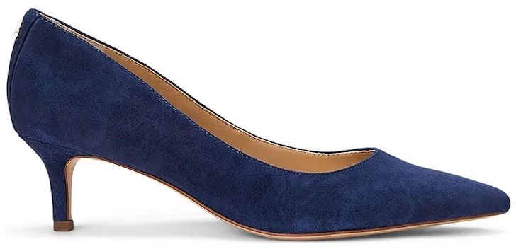 Semišové lodičky Lauren Ralph Lauren Adrienne tmavomodrá farba, 802755524010