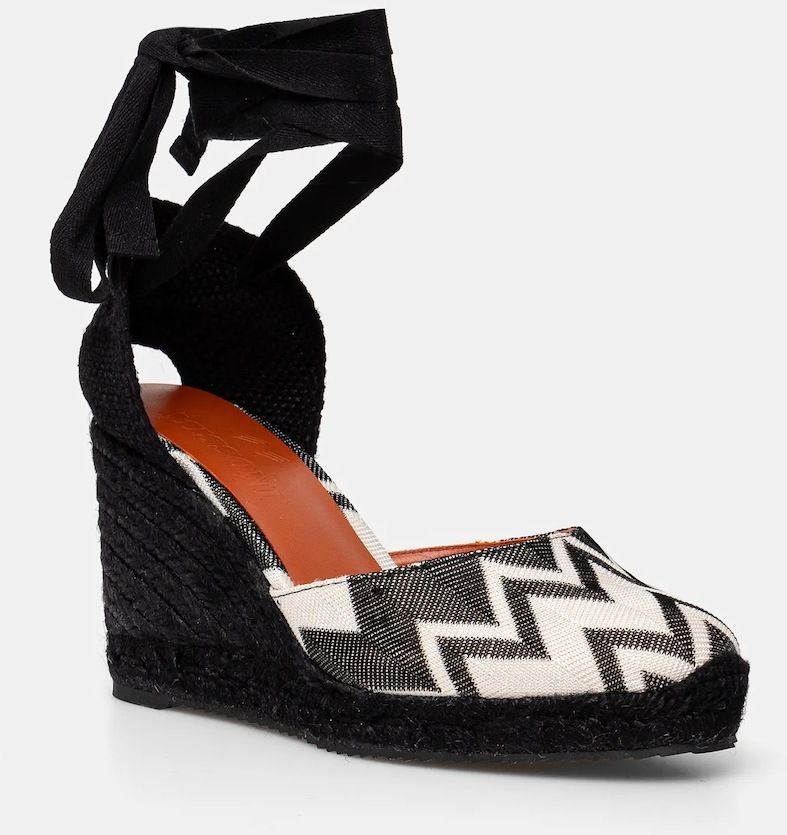 Espadrilky Missoni Eva 80 čierna farba, na kline, MWB008_022
