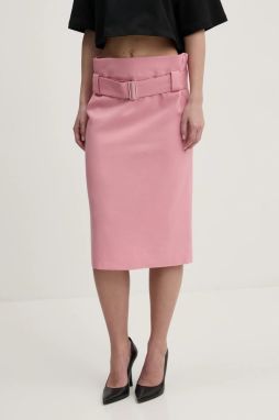 Sukňa MSGM ružová farba, midi, puzdrová, 3841MDD05.257106