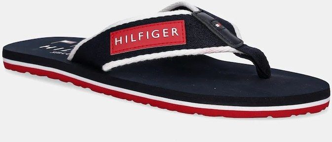 Šľapky Tommy Hilfiger PATCH HILFIGER BEACH SANDAL pánske, tmavomodrá farba, FM0FM05435