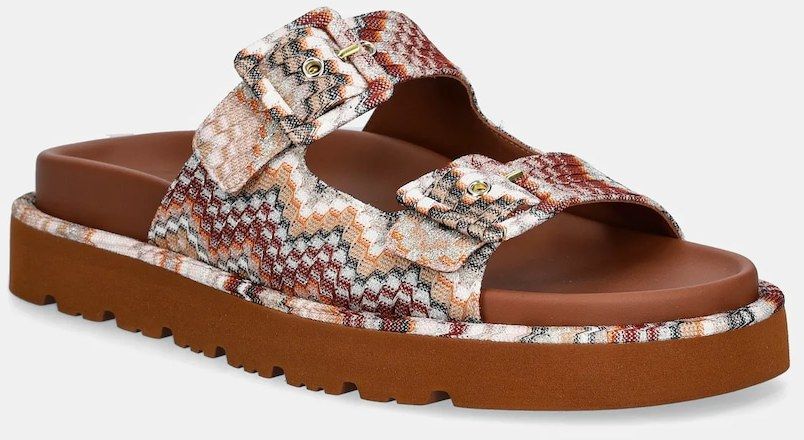 Šľapky Missoni Clea dámske, hnedá farba, MWF111_064