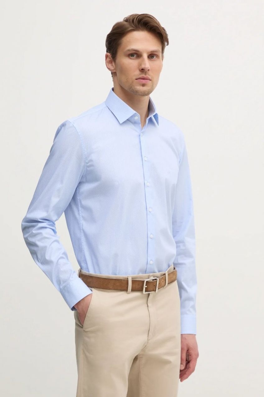 Košeľa Calvin Klein pánska, slim, s klasickým golierom, K10K114312