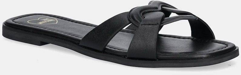 Kožené šľapky Love Moschino dámske, čierna farba, JA28092G1MIA0000