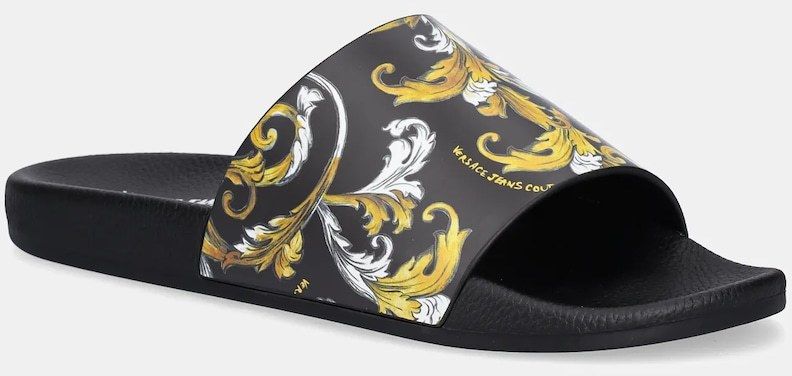 Šľapky Versace Jeans Couture pánske, čierna farba, 78YA3SQ4 ZS365 G89