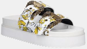Šľapky Versace Jeans Couture dámske, biela farba, na platforme, 78VA3SM1 ZS366 G03