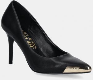 Kožené lodičky Versace Jeans Couture čierna farba, 78VA3S50 ZPS62 899