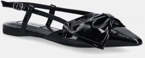 Kožené balerínky Steve Madden Dazzled čierna farba, s otvorenou pätou, SM11003531