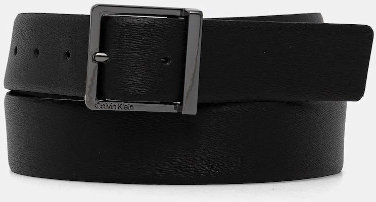 Kožený opasok Calvin Klein pánsky, čierna farba, K50K512837