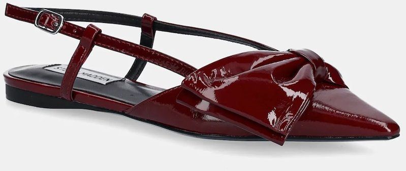 Kožené balerínky Steve Madden Dazzled červená farba, s otvorenou pätou, SM11003531