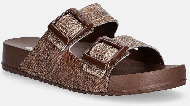 Šľapky Melissa COZY M LOVER SLIDE DENIM dámske, hnedá farba, M 36146