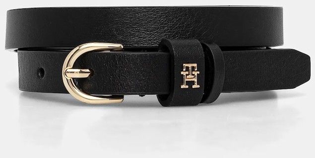 Kožený opasok Tommy Hilfiger dámsky, čierna farba, AW0AW17246
