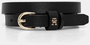 Kožený opasok Tommy Hilfiger dámsky, čierna farba, AW0AW17246