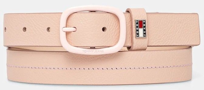Semišový opasok Tommy Jeans ružová farba, AW0AW17392