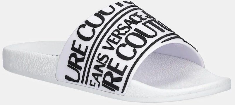Šľapky Versace Jeans Couture pánske, biela farba, 78YA3SQ1 71352 003